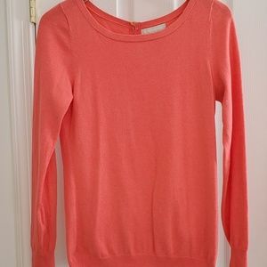 Banana Republic Coral Sweater w/ Yellow Zipper
